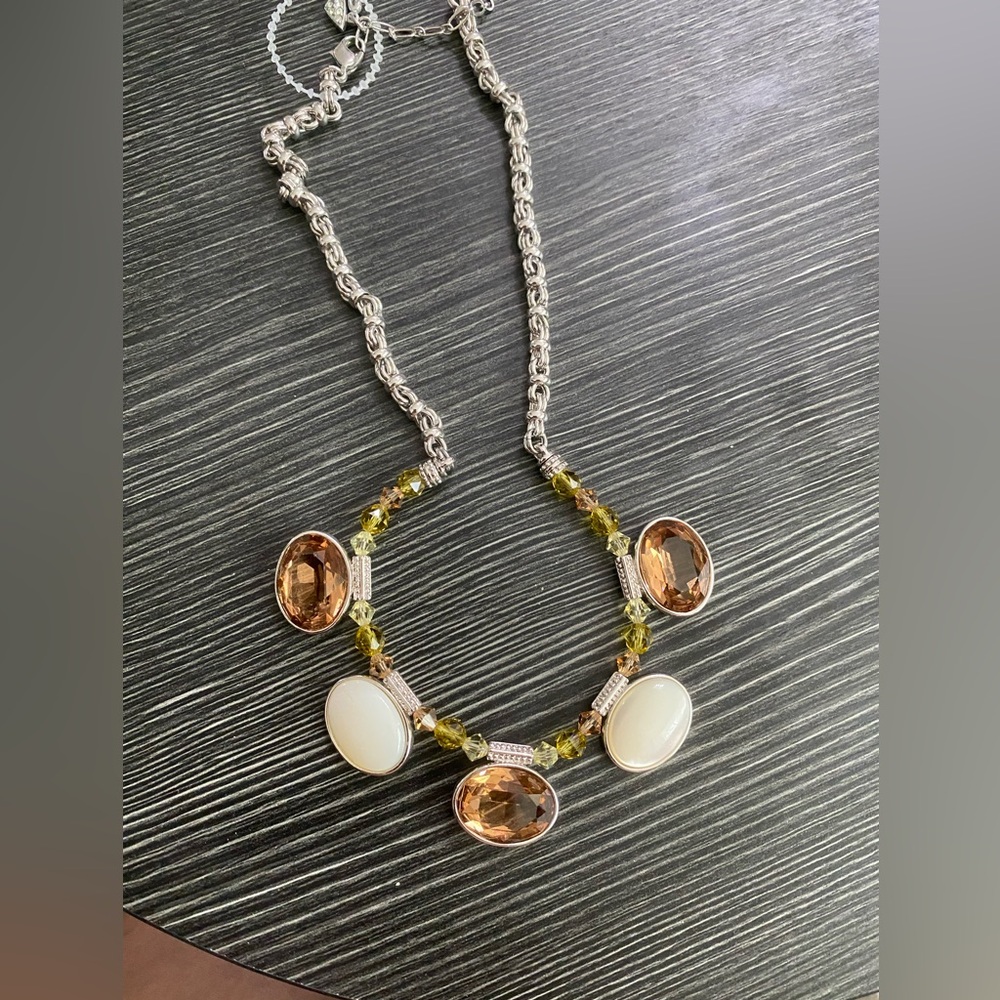Swarovski Necklace with Champagne and Cream Stones
